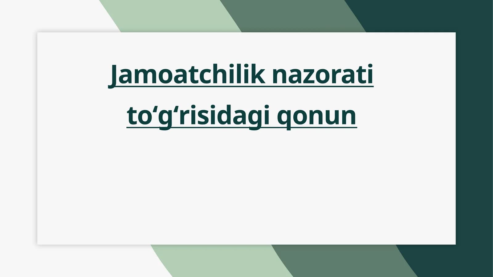 Jamoatchilik nazorati toʻgʻrisidagi qonun