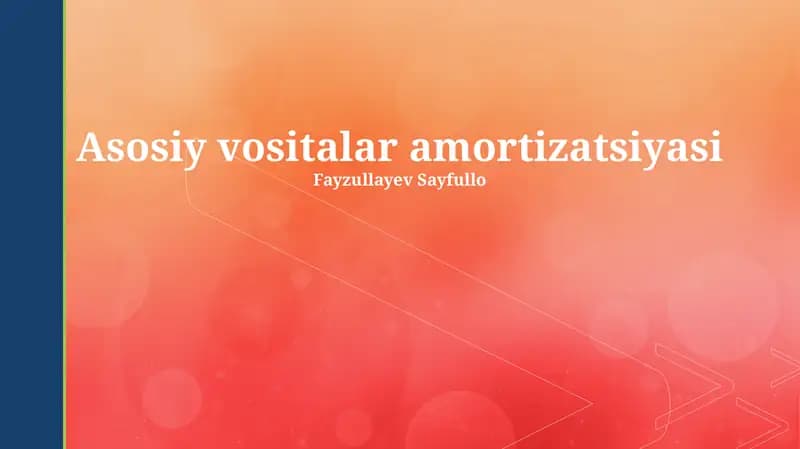 Asosiy vositalar amortizatsiyasi