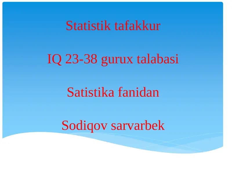 Statistik tafakkur