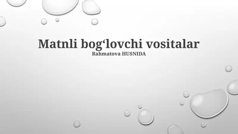 Matnli bogʻlovchi vositalar