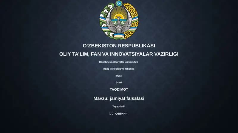 jamiyat falsafasi