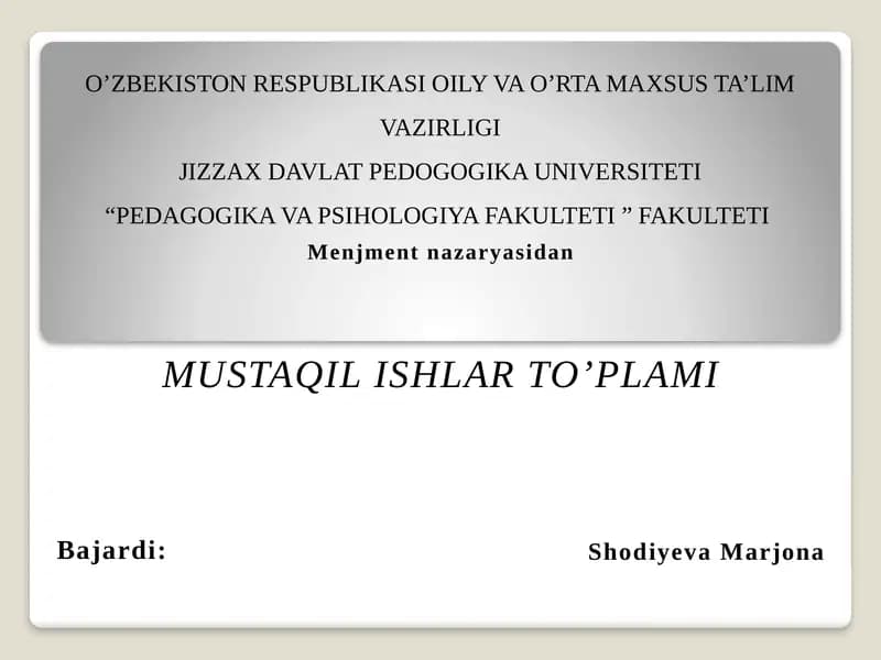 Menejment madaniyati va uslublari