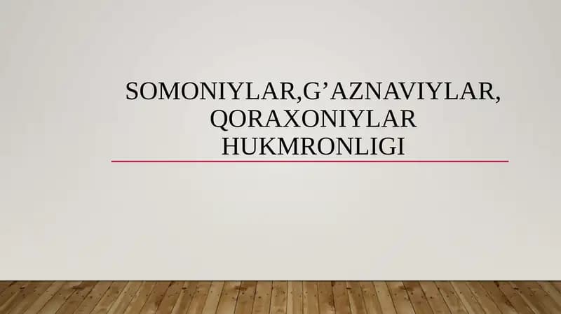 Somoniylar, G’aznaviylar, Qoraxoniylar Hukmronligi