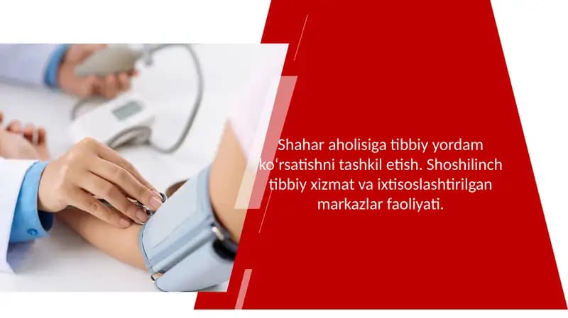 Shaxar axolisiga tibbiy yordam ko'rsatishni tashkil etish.