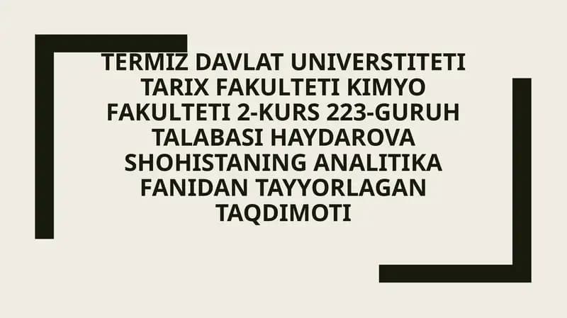 Anionlarning 3-guruhi va ularga xos sifat reaksiyalar