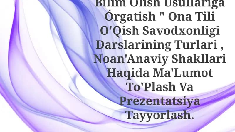 Ona Tili O'Qish Savodxonligi