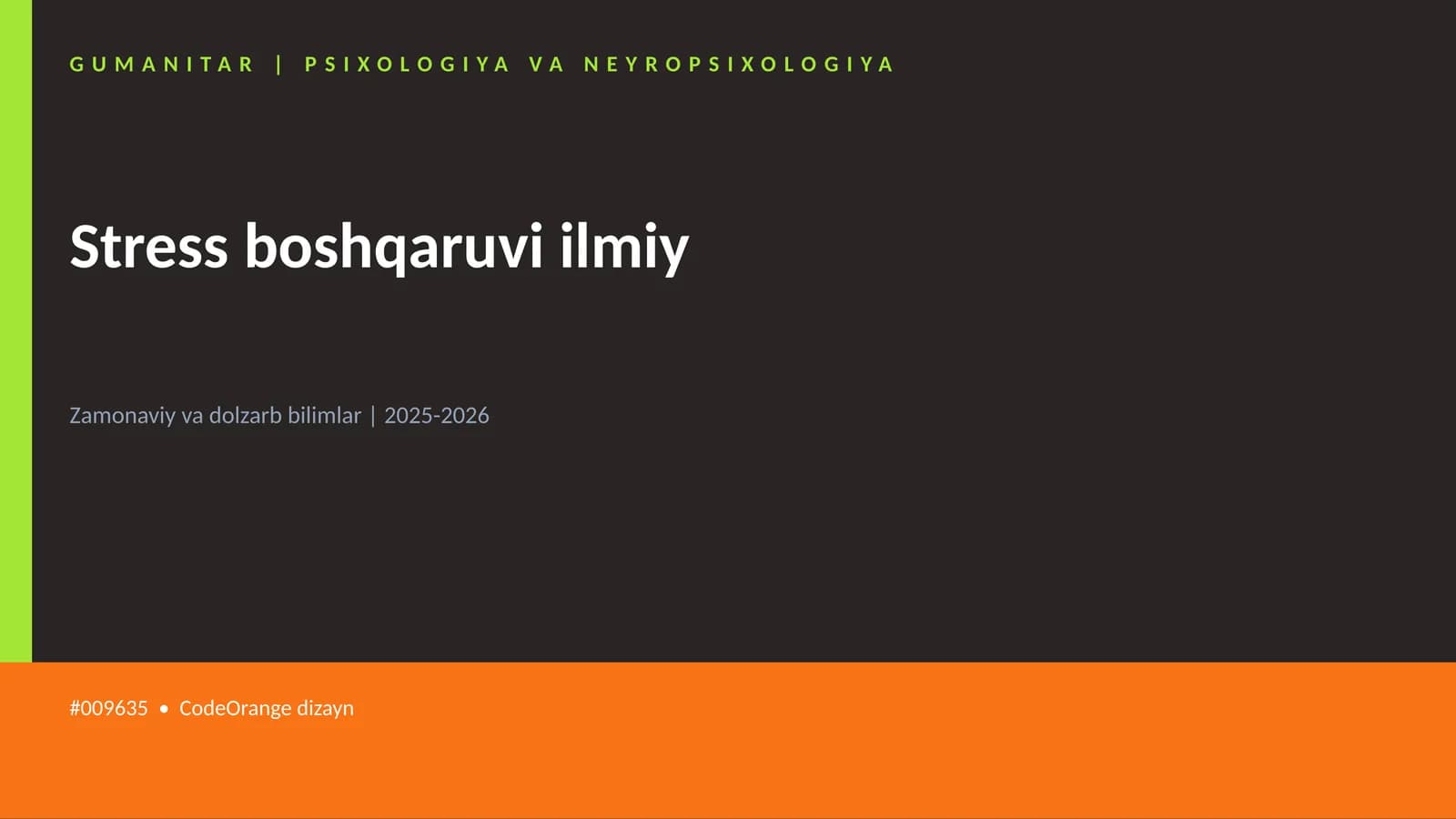Stress boshqaruvi ilmiy