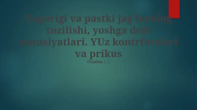 Kraniofasial anatomiyasi va tilqish