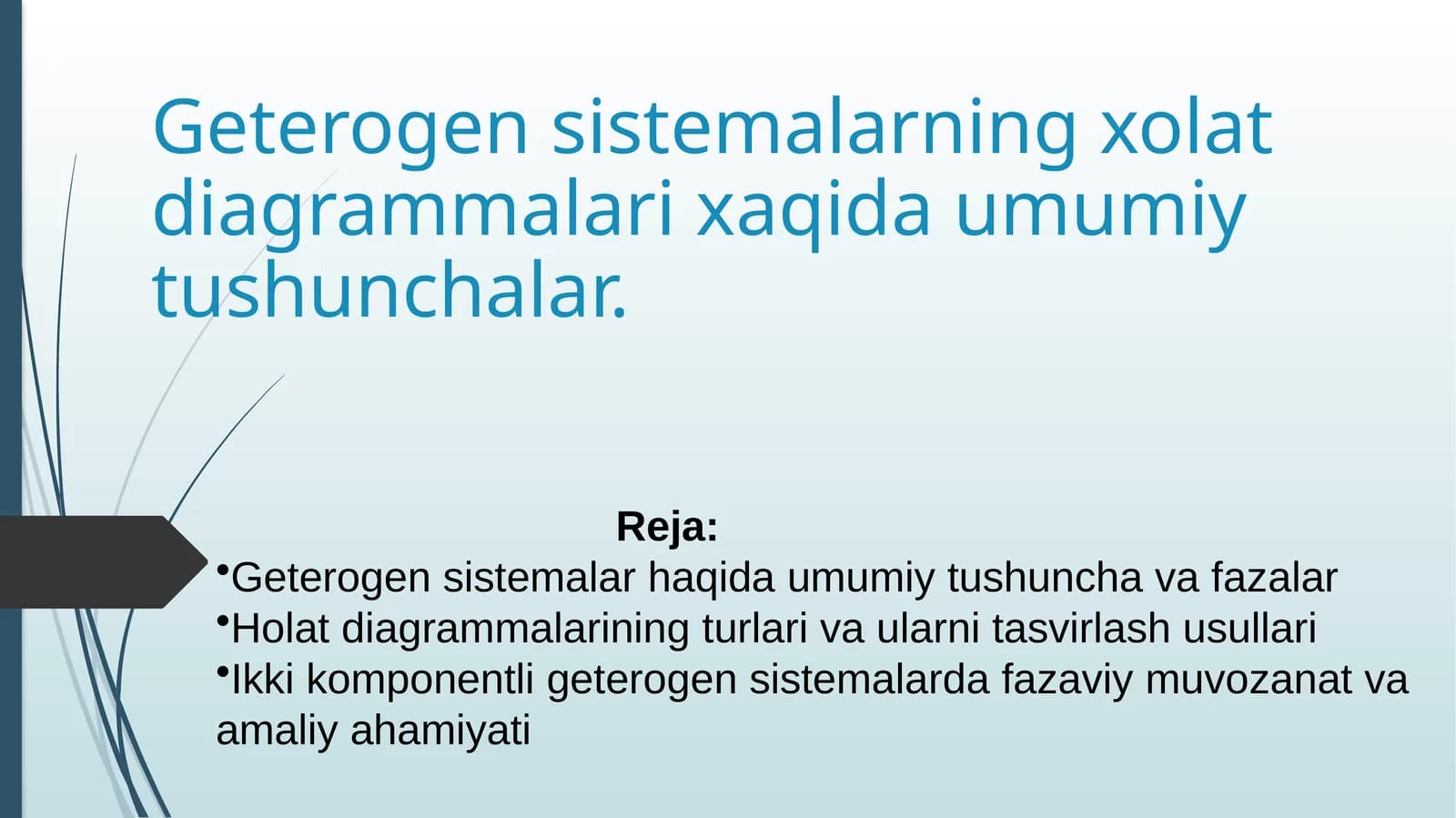 Geterogensistemalarning xolat diagrammalari