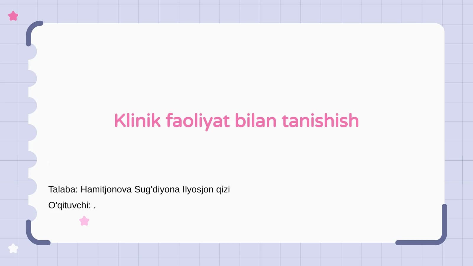 Klinik faoliyat bilan tanishish
