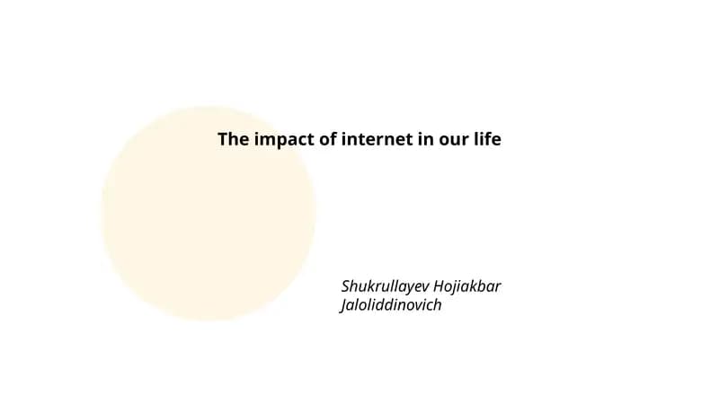 Internetning hayotimizdagi ta'siri