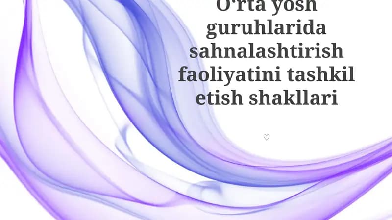 Teatr faoliyatini tashkil etish: aniq maqsadlar