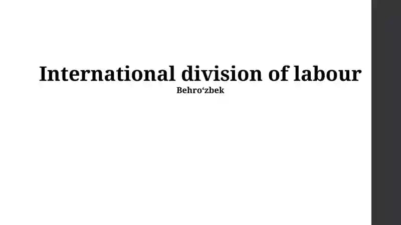 International division of labour