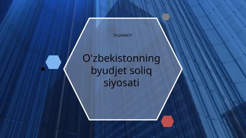 O'zbekistonning byudjet soliq siyosati