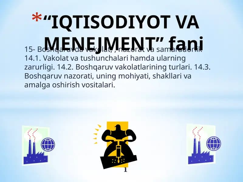 IQTISODIYOT VA MENEJMENT