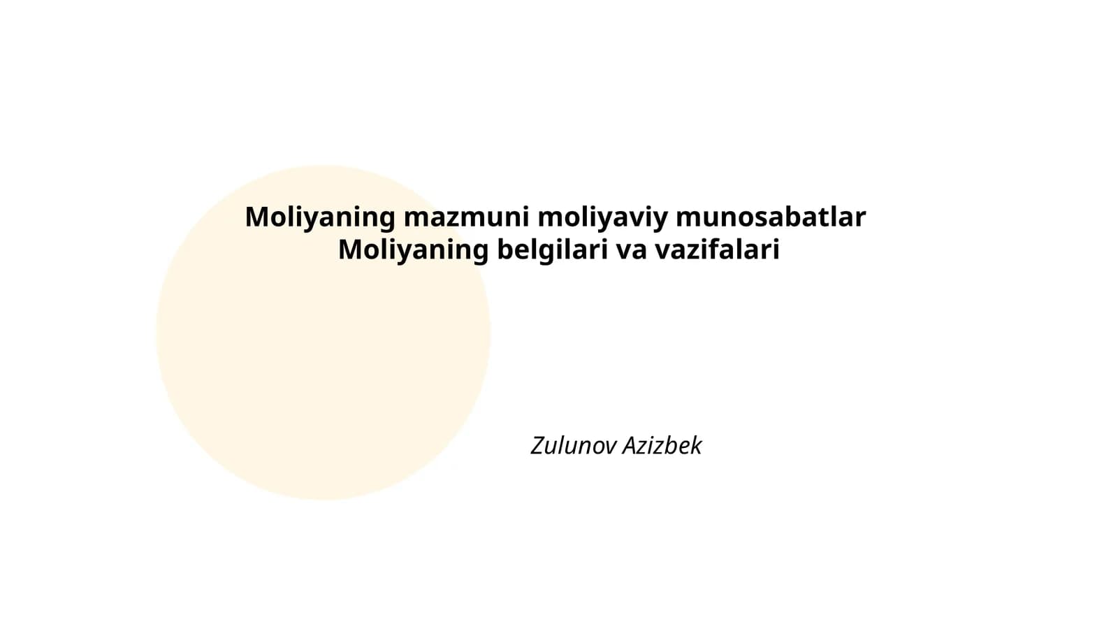 Moliyaning belgilari va vazifalari