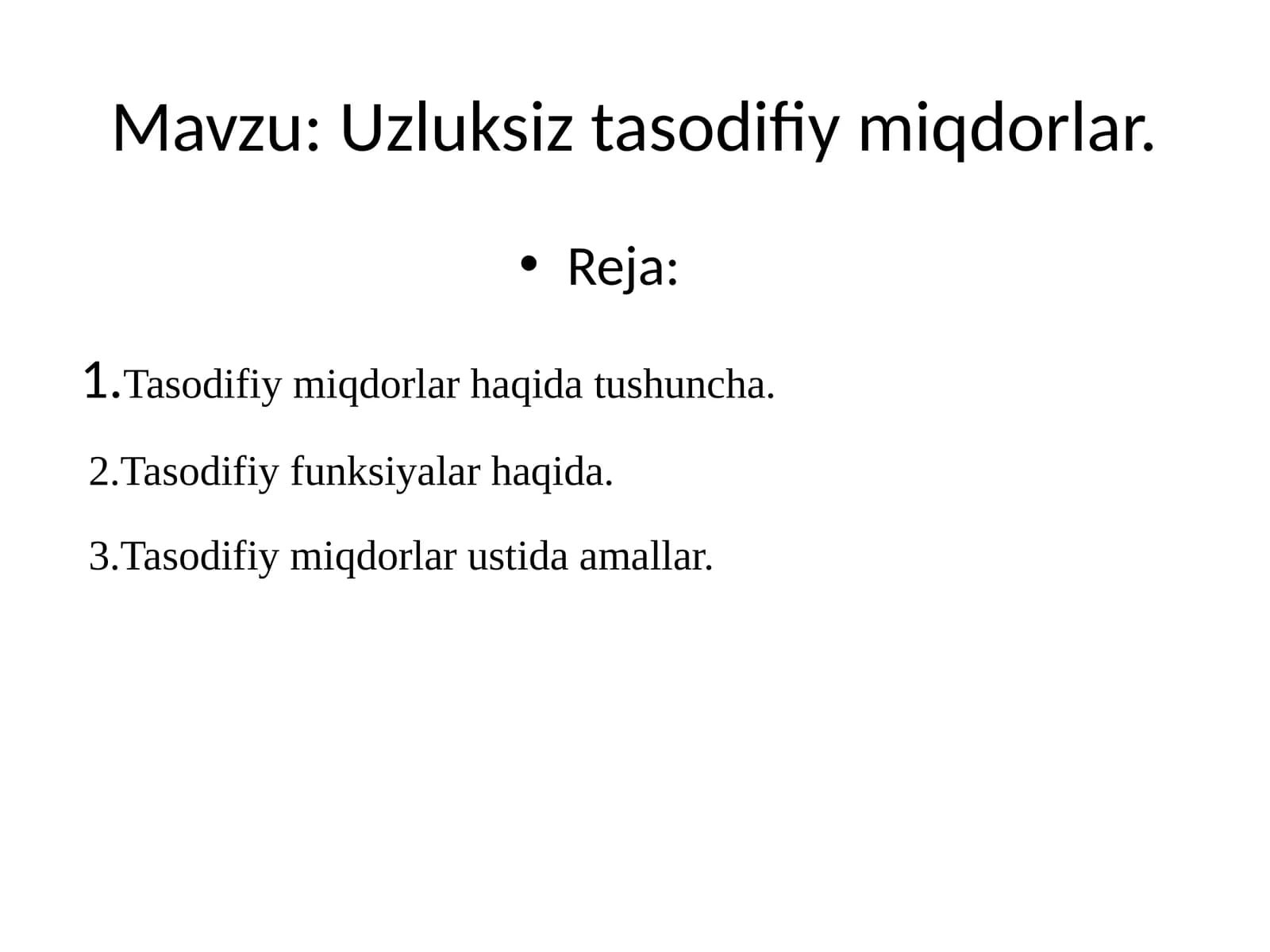 Uzluksiz tasodifiy miqdorlar