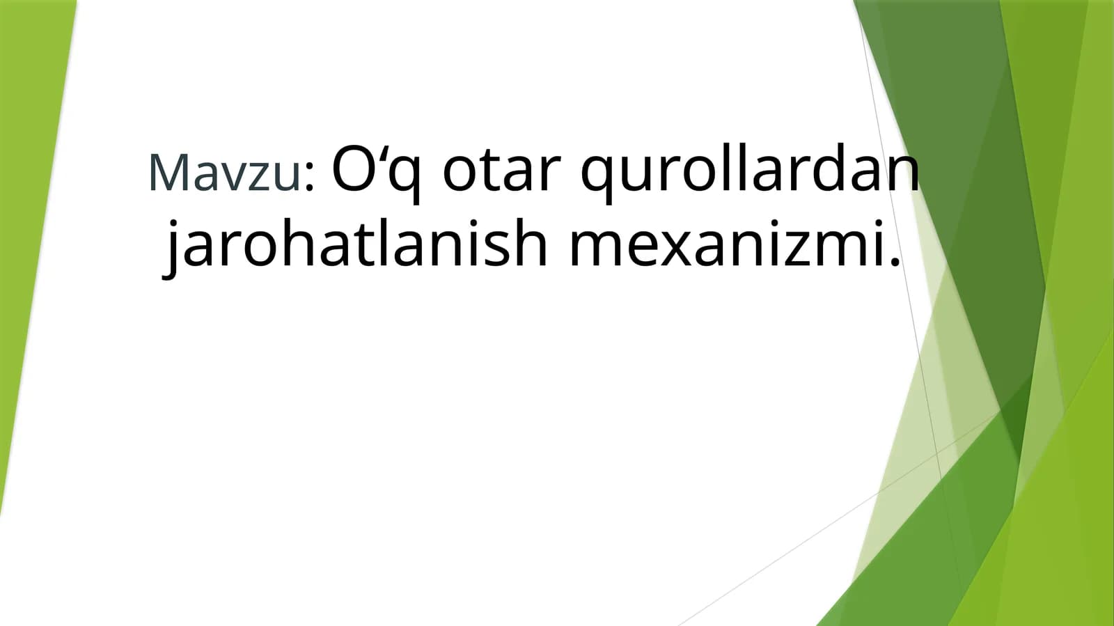 O‘qotar qurollardan jarohatlanish mexanizmi