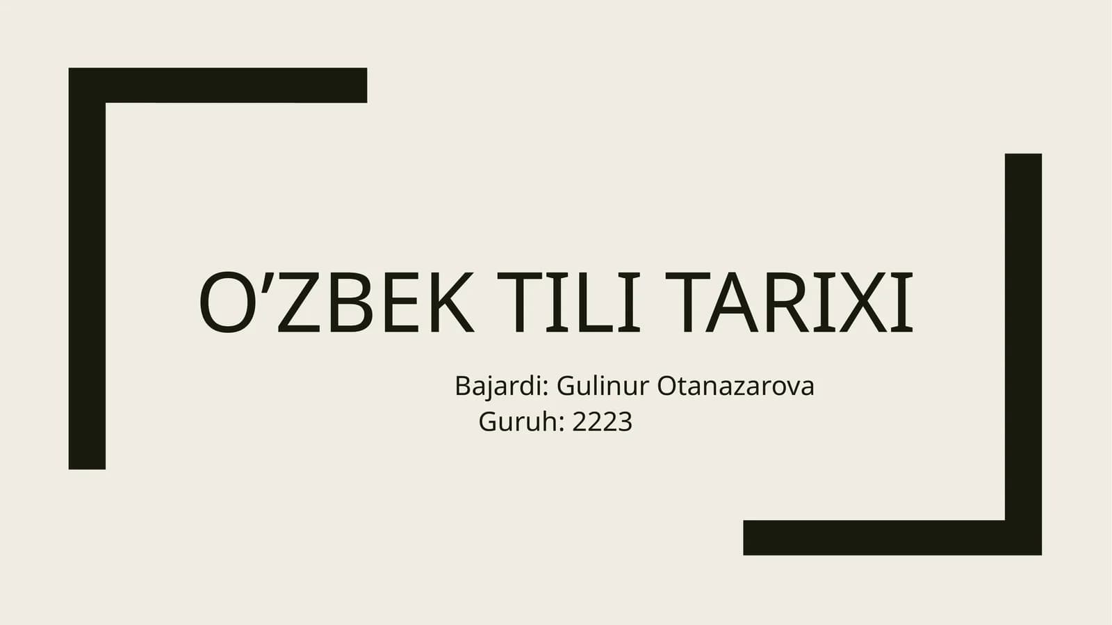 O’zbek tili tarixi