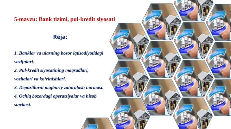 Banktizimi, pul-kredit siyosati