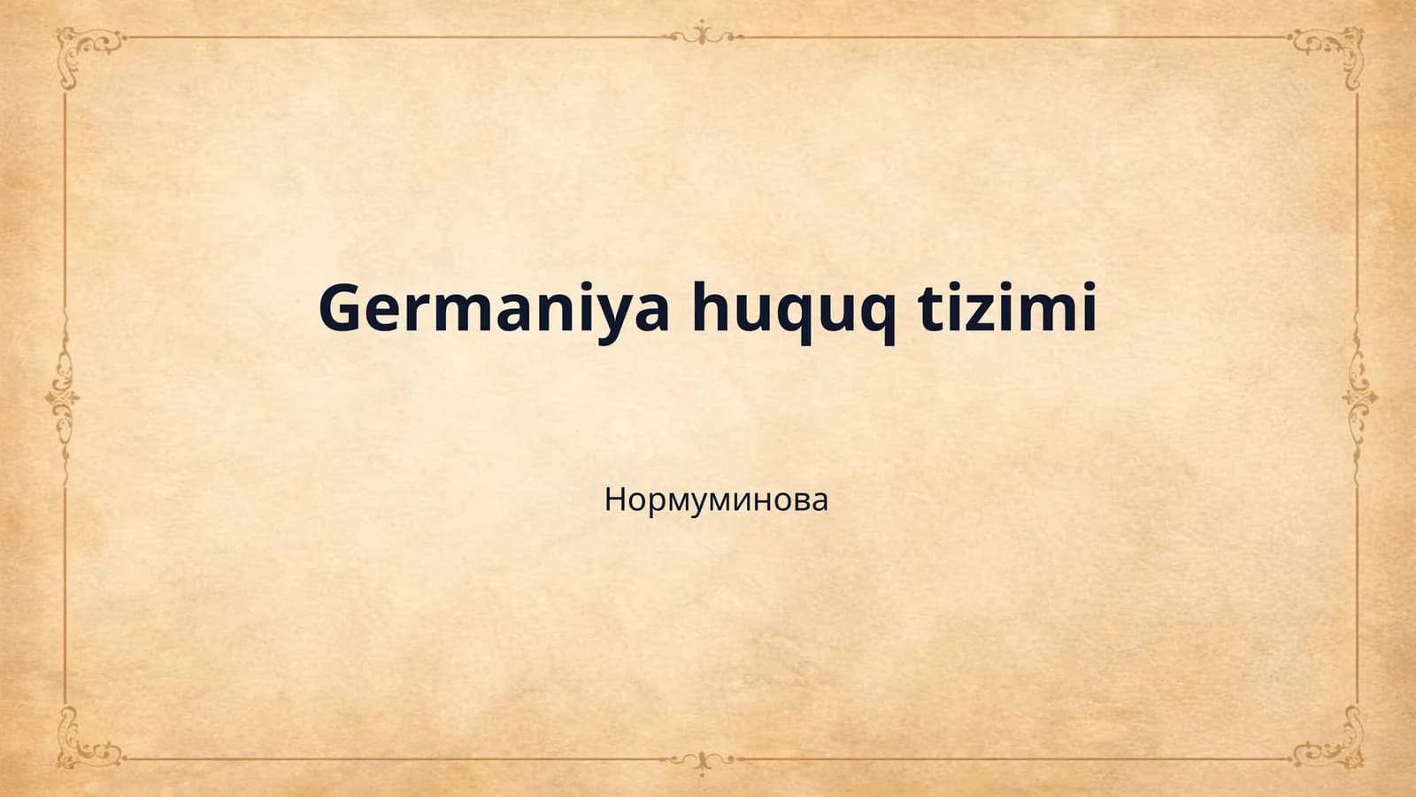 Germaniya huquq tizimi