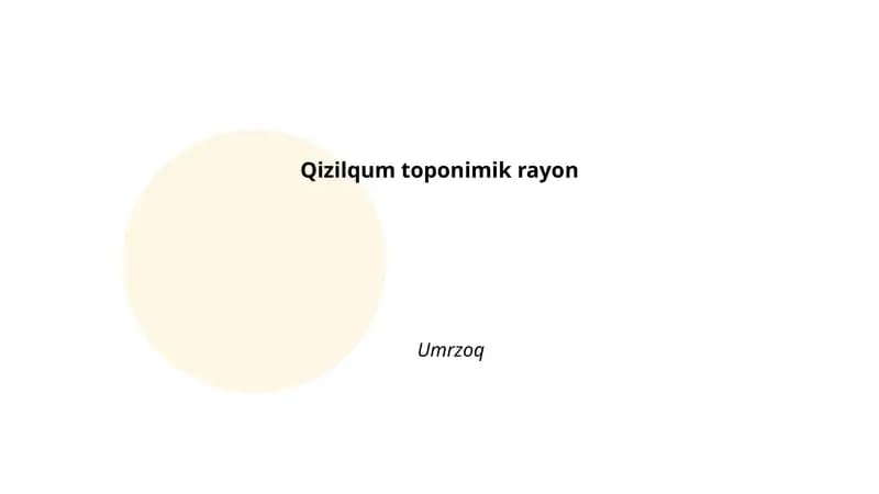 Qizilqum toponimik rayon