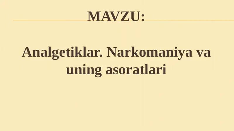 Narkotik analgеtiklar