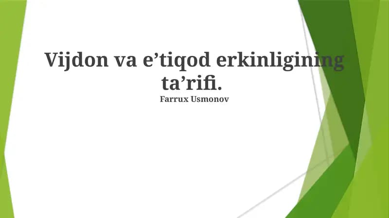 Vijdon va eʼtiqod erkinligining taʼrifi