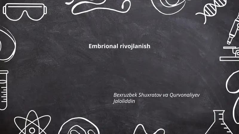 Embrional rivojlanish