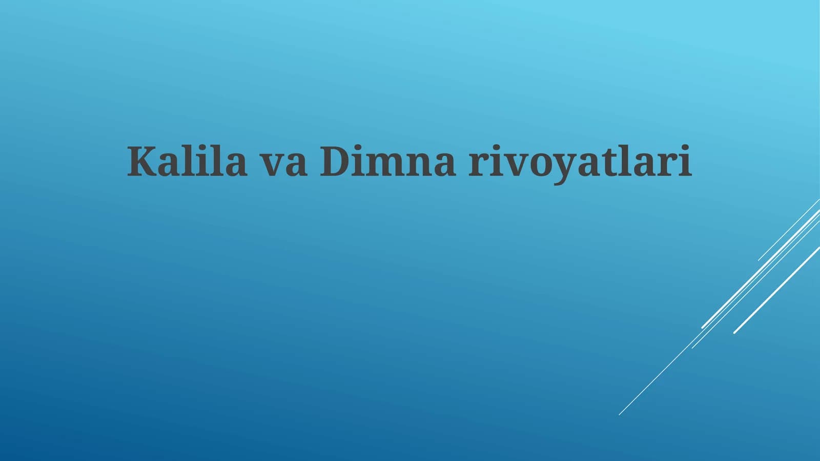 Qalila va Dimna hikoyalari tarixi