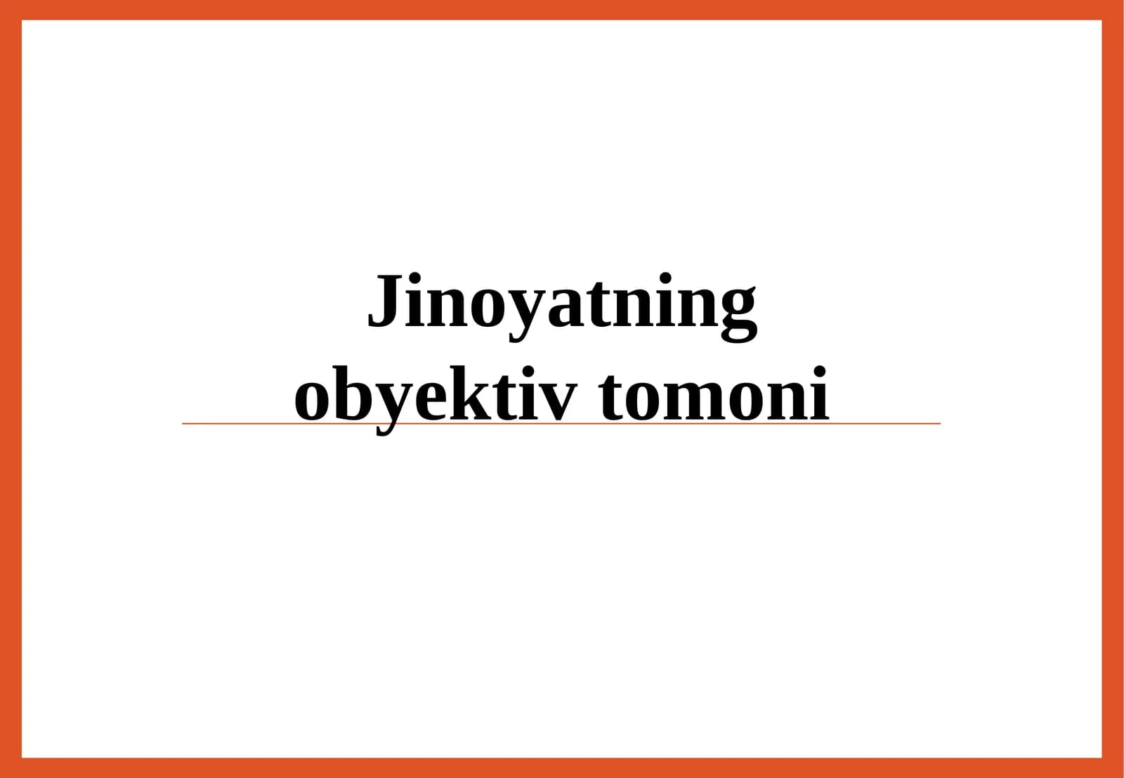 Jinoyatning obyektiv tomoni