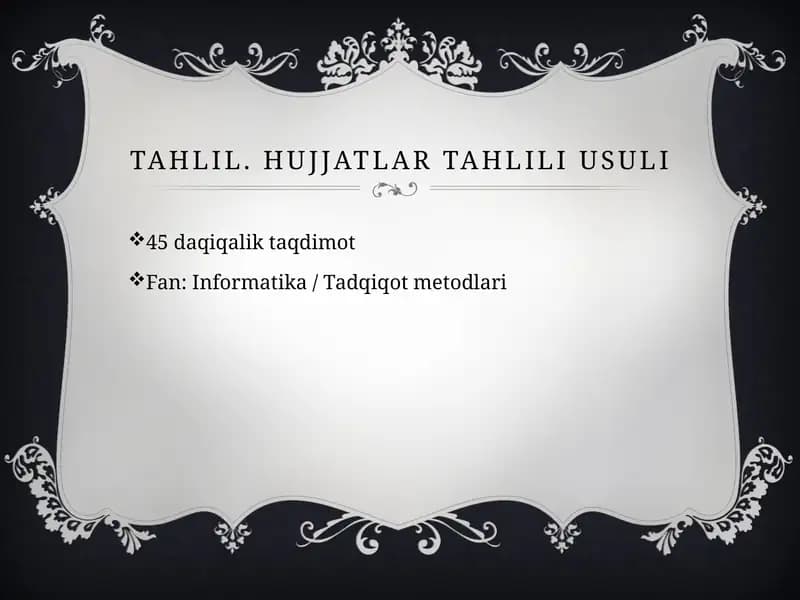 Hujjatlar tahlili usuli