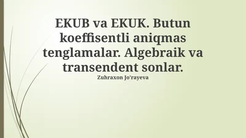 EKUB va EKUK