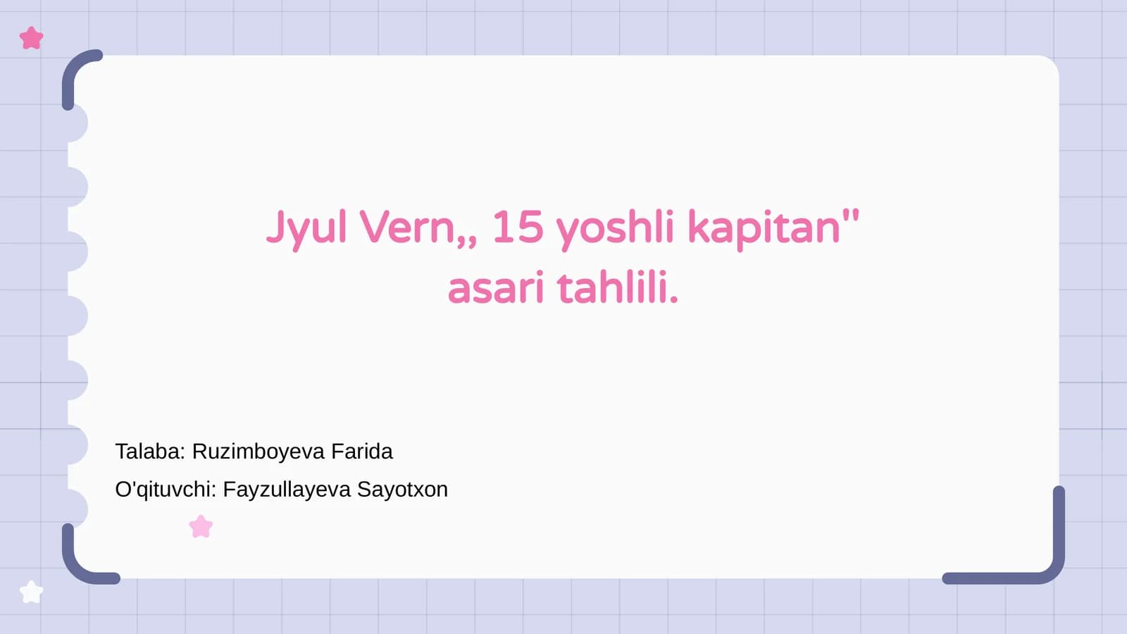 Jyul Vern,, 15 yoshli kapitan'' asari tahlili