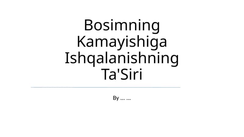 Bosimning Kamayishiga Ishqalanishning Ta'Siri