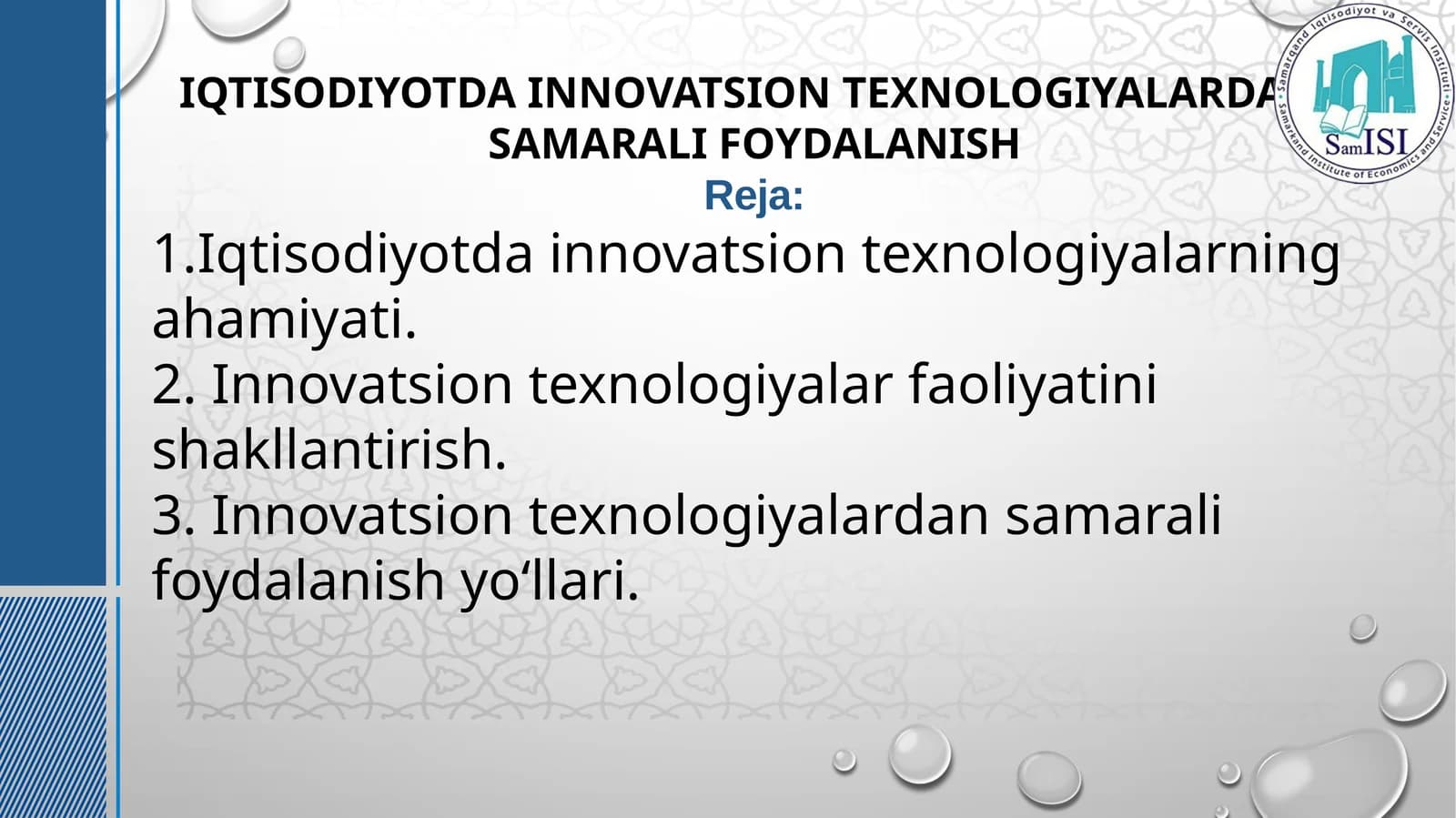 IQTISODIYOTDA INNOVATSION TEXNOLOGIYALARDAN SAMARALI FOYDALANISH