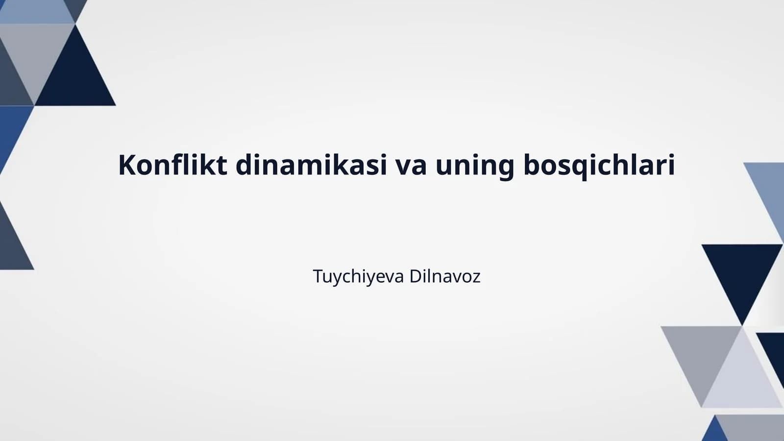 Konflikt dinamikasi va uning bosqichlari
