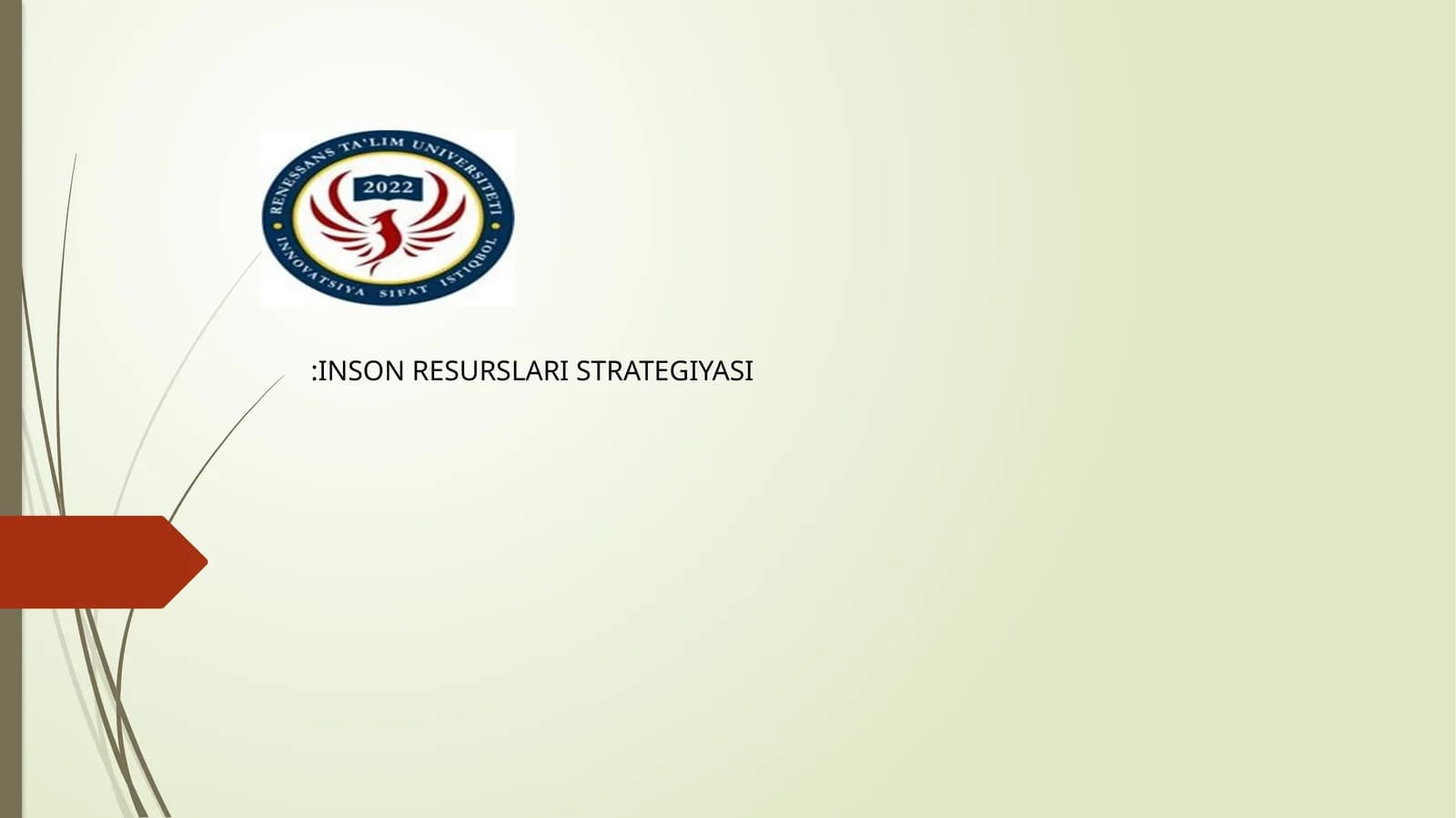 INSON RESURSLARI STRATEGIYASI