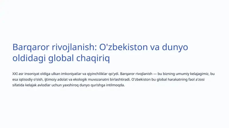 Barqaror rivojlanish