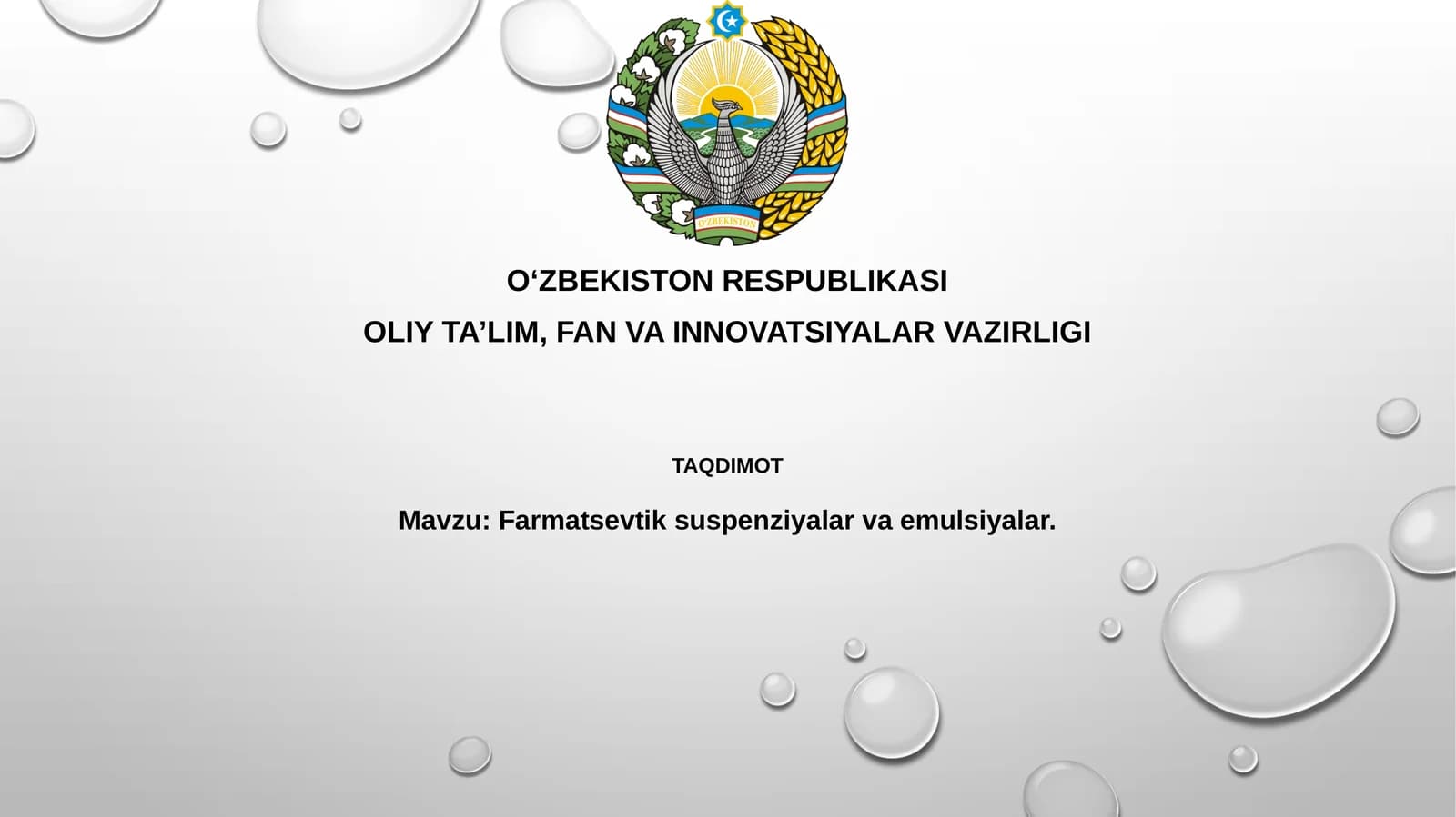 Farmatsevtik suspenziyalar va emulsiyalar