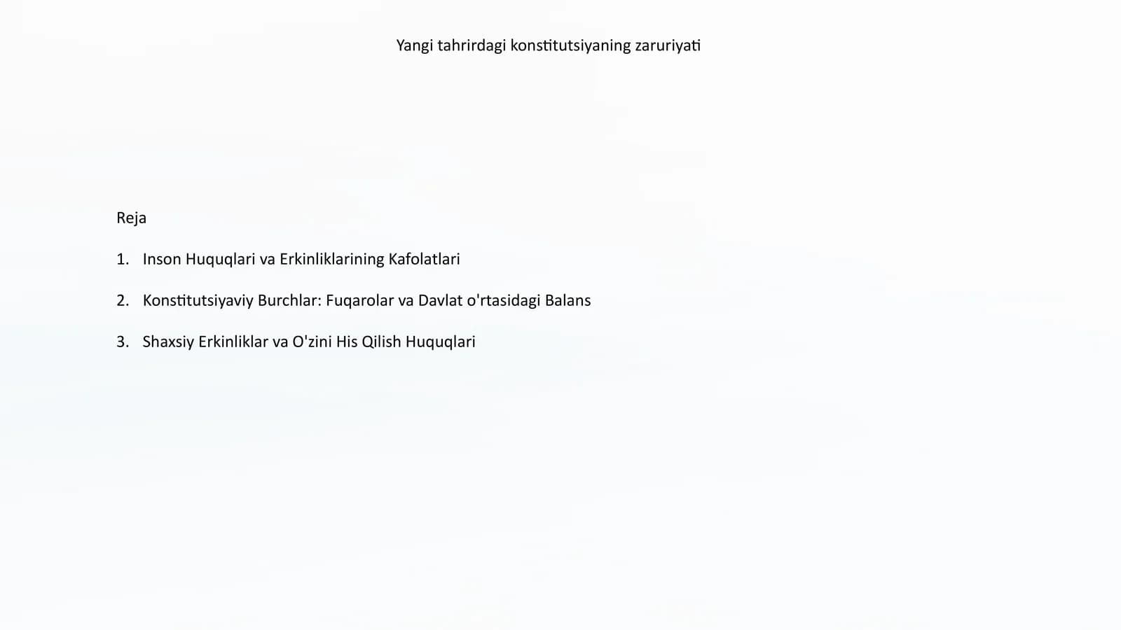 O'zbekiston Respublikasi Konstitutsiyasining yangi tahriri 2021
