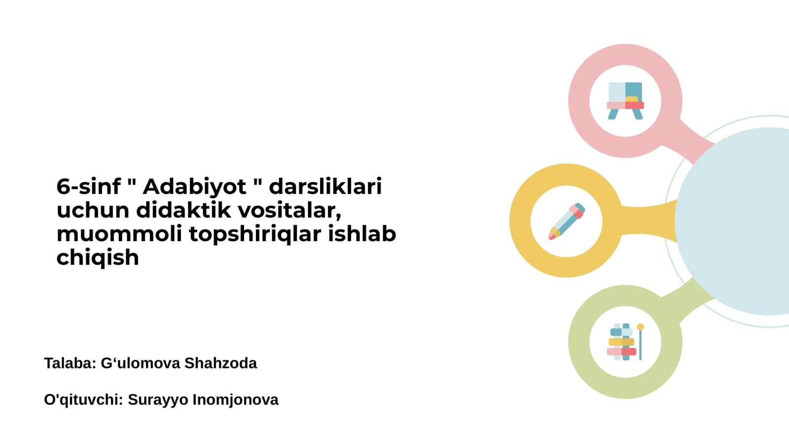 6-sinf Adabiyot darsliklari uchun didaktik vositalar