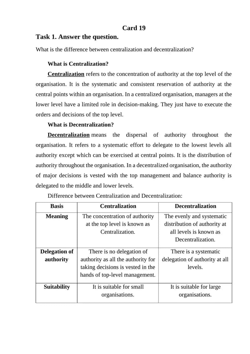 Centralization and Decentralization