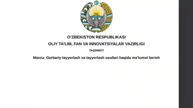 Gerbariy tayyorlash usullari