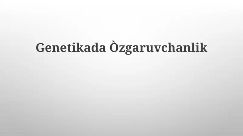 Genetik oʻzgaruvchanlik