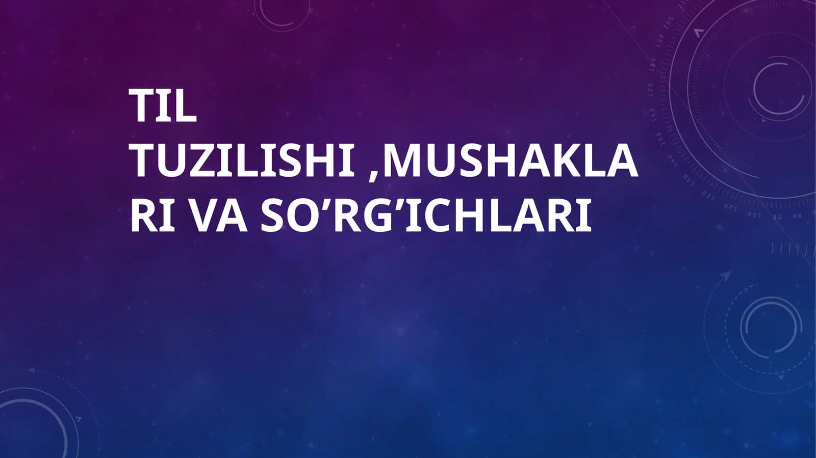 Til tuzilishi va mushaklar