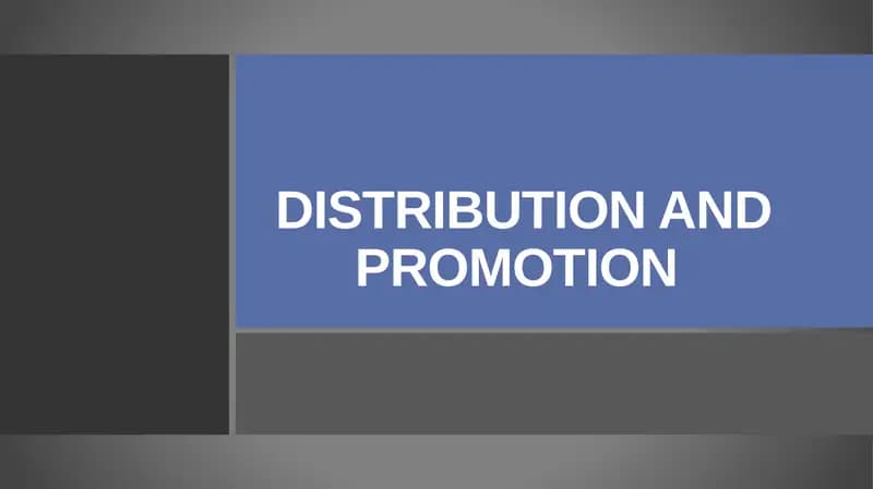 Distribution and Promotion