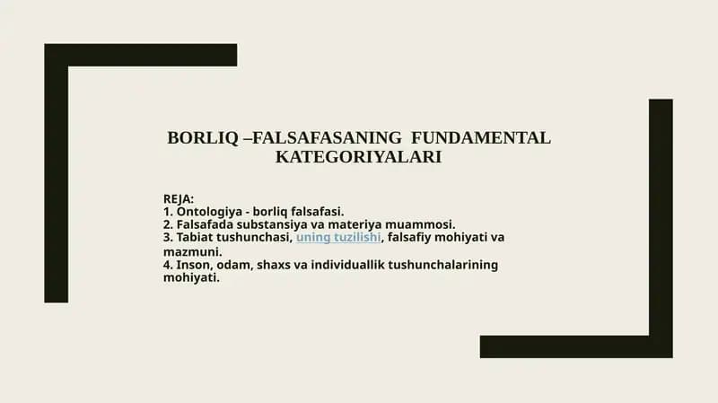 Borliq–Falsafasaningfundamentalkategoriyalari