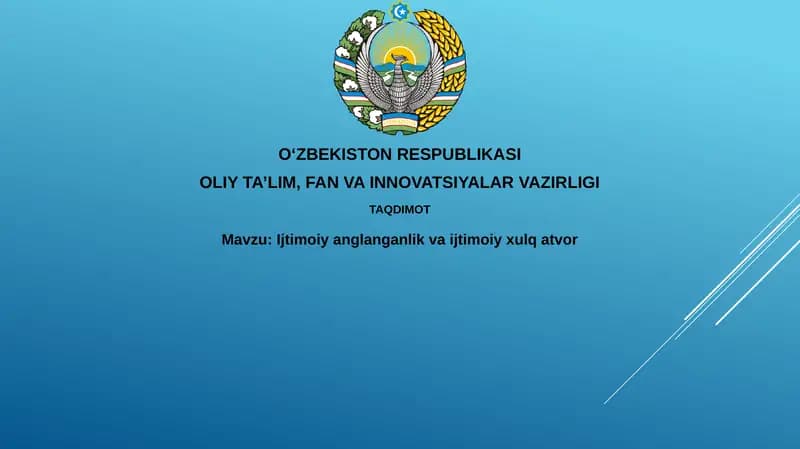 Ijtimoiyanglanganlikvaijtimoiyxulqatvor