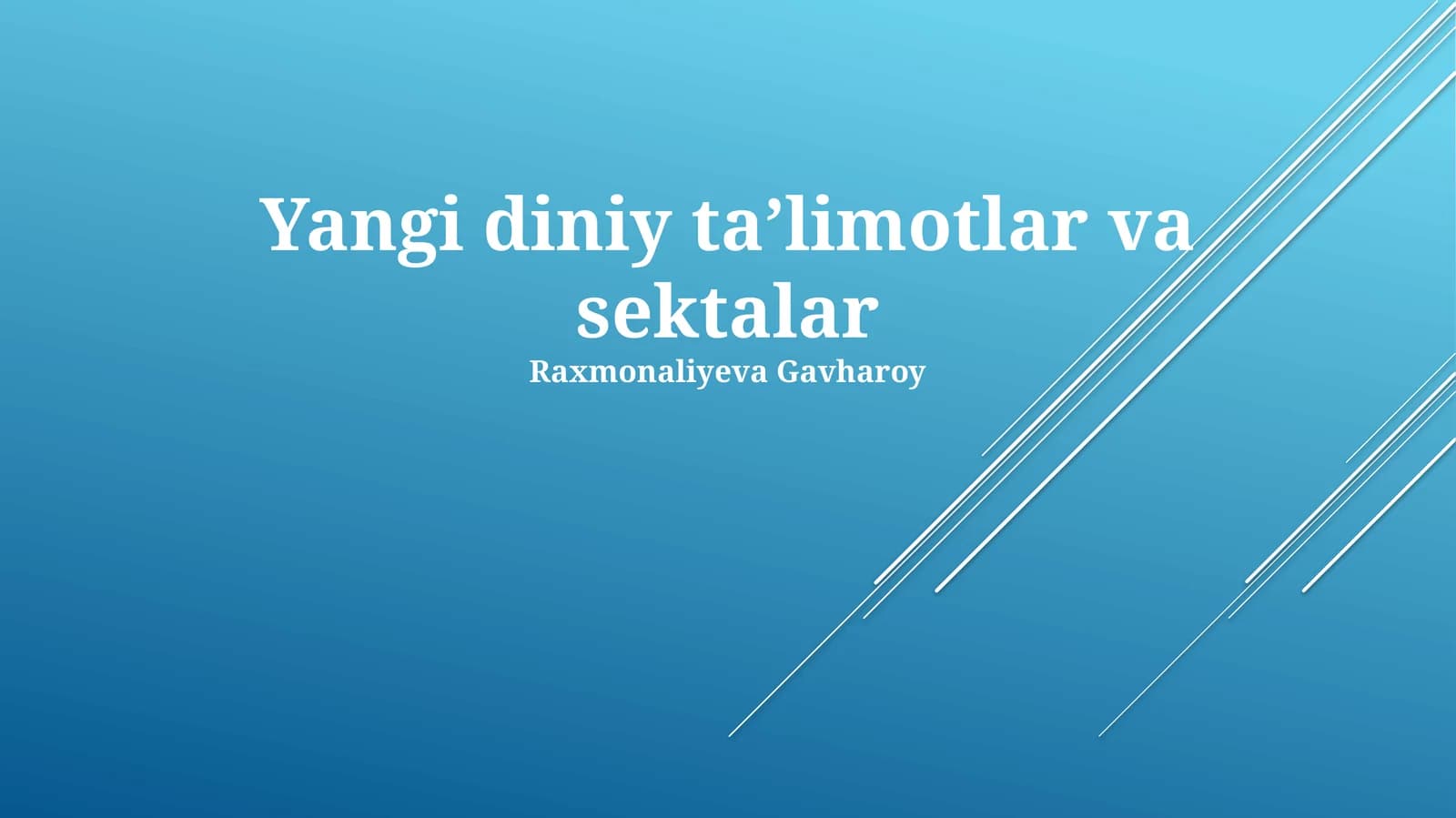 Yangi Diniy Ta'limotlar va Sektalar